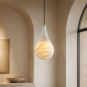 Teardrop Alabaster Pendant in 13.78'' D X 25.2'' H