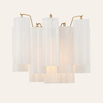 Addis Murano Glass Wall Light 14''W — Aged Brass / White