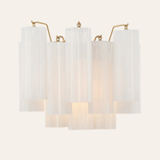 Addis Murano Glass Wall Light 14''W — Aged Brass / White