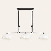 Enzo 60-Inch Three-Light Linear Chandelier — Oil-Rubbed Bronze / Cased White 12