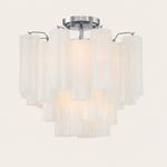 Addis Murano Glass Semi-Flush Ceiling Mount 17''W — Polished Chrome / White