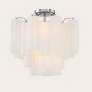Addis Murano Glass Semi-Flush Ceiling Mount 17''W — Polished Chrome / White