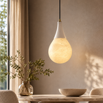 Teardrop Alabaster Pendant in 9.75'' D X 17.75'' H