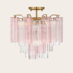Addis Murano Glass Semi-Flush Ceiling Mount 17''W — Aged Brass / Spring