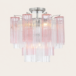 Addis Murano Glass Semi-Flush Ceiling Mount 17''W — Polished Chrome / Spring