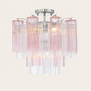 Addis Murano Glass Semi-Flush Ceiling Mount 17''W — Polished Chrome / Spring