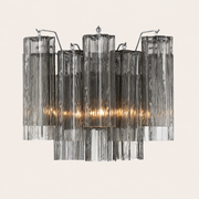 Addis Murano Glass Wall Light 14''W — Polished Chrome / Smoke