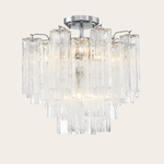 Addis Murano Glass Semi-Flush Ceiling Mount 17''W — Polished Chrome / Clear