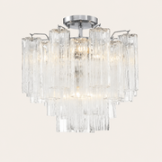 Addis Murano Glass Semi-Flush Ceiling Mount 17''W — Polished Chrome / Clear