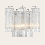 Addis Murano Glass Wall Light 14''W — Polished Chrome / Clear