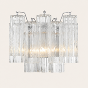 Addis Murano Glass Wall Light 14''W — Polished Chrome / Clear