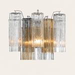 Addis Murano Glass Wall Light 14''W — Polished Chrome / Autumn