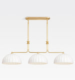Enzo 60-Inch Three-Light Linear Chandelier — Aged Brass / Cased White 16