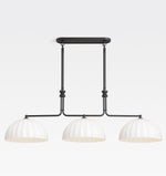 Enzo 60-Inch Three-Light Linear Chandelier — Oil-Rubbed Bronze / Cased White 16