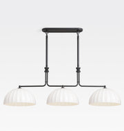 Enzo 60-Inch Three-Light Linear Chandelier — Oil-Rubbed Bronze / Cased White 16