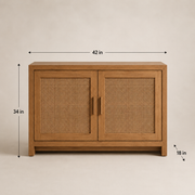 Elara Cane Door Storage Cabinet