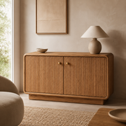 Soren Fluted Wood Cabinet