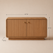 Soren Fluted Wood Cabinet