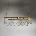 Aubrey Crystal Ball Rectangular Chandelier — Brass / 47inch — Exact Variant Hero