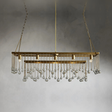 Aubrey Crystal Ball Rectangular Chandelier — Brass / 47inch — Exact Variant Hero