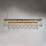 Aubrey Crystal Ball Rectangular Chandelier — Brass / 60inch — Exact Variant Hero