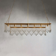 Aubrey Crystal Ball Rectangular Chandelier — Brass / 60inch — Exact Variant Hero
