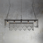Aubrey Crystal Ball Rectangular Chandelier — Bronze / 47-inch — Exact Variant Hero