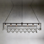 Aubrey Crystal Ball Rectangular Chandelier — Bronze / 60-inch — Exact Variant Hero