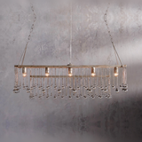 Aubrey Crystal Ball Rectangular Chandelier — Silver / 47inch — Exact Variant Hero