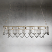 Aubrey Crystal Ball Rectangular Chandelier — Silver / 60-inch — Exact Variant Hero