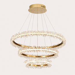 Capri Three-Tier Crystal Ring Chandelier — 32