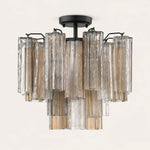 Addis Murano Glass Semi-Flush Ceiling Mount 17''W — Bronze / Autumn