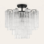 Addis Murano Glass Semi-Flush Ceiling Mount 17''W — Bronze / Clear