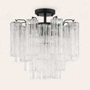 Addis Murano Glass Semi-Flush Ceiling Mount 17''W — Bronze / Clear