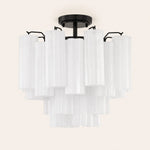 Addis Murano Glass Semi-Flush Ceiling Mount 17''W — Bronze / White