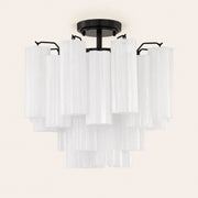 Addis Murano Glass Semi-Flush Ceiling Mount 17''W — Bronze / White