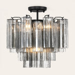 Addis Murano Glass Semi-Flush Ceiling Mount 17''W — Bronze / Smoke