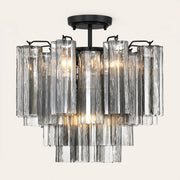 Addis Murano Glass Semi-Flush Ceiling Mount 17''W — Bronze / Smoke
