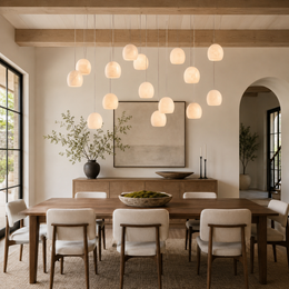 Arica Alabaster Linear Chandelier — 15 Light