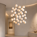 Arica Alabaster Round Chandelier — 36 Light