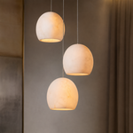 Arica Alabaster Round Chandelier — 3 Light