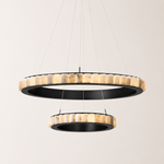 Avalon Alabaster 2 Layer Chandelier — 39.8''+25.2'' / Black