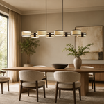Daphne Linear Chandelier — Black & White / 62