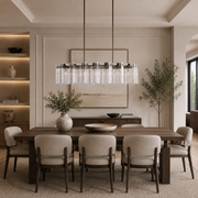 Delsie 51-Inch Oval Glass Chandelier — Bronze / Clear