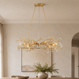 Fiore Linear Crystal Chandelier — Gold / 43