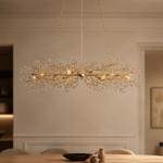 Fiore Linear Crystal Chandelier — Gold / 51
