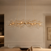 Fiore Linear Crystal Chandelier — Gold / 51