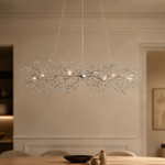 Fiore Linear Crystal Chandelier — Silver / 51