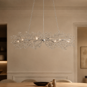 Fiore Linear Crystal Chandelier — Silver / 51