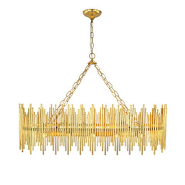 Althely 10-Light Linear Chandelier in Gold